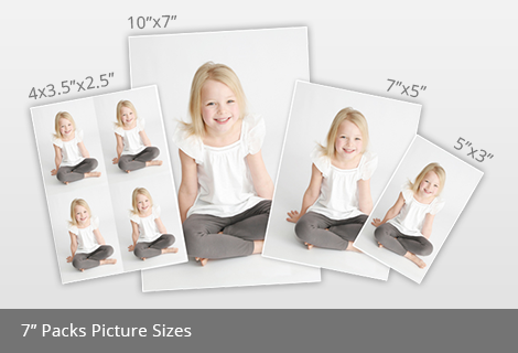 7 inch packs picture sizes