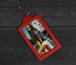 Soft Touch Red Luggage Tag / Jumbo keyring. with Full Photo design