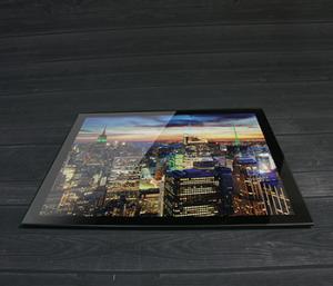 10x8 Black Glass Placemat with Placemat (Glass) design