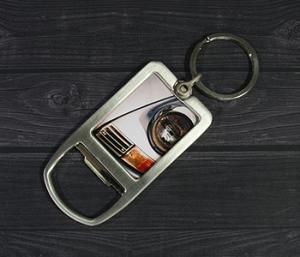 New Metal Bottle Opener Keyring includes presentation box with Full 35x45mm Picture on 4x4in Format design