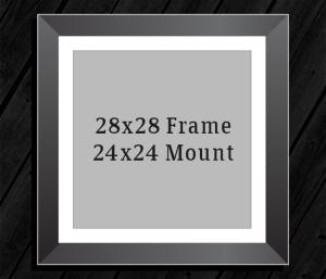 28in x 28in Frame (24in x 24in Mount) with Signature Print 24x24in design