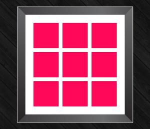 24"x24" [ 9x 6" x 6" ] with 9 Image Square Aperture design