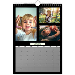 A4 Portrait Calendar with Cover (Photographic Prints) with Custom Colour Grid View design