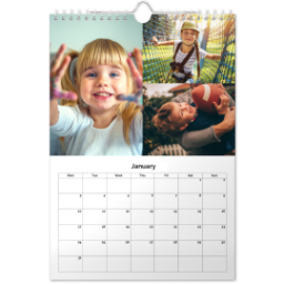 A4 Portrait Calendar with Cover (Photographic Prints) with Full Photo Grid View design