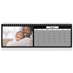 10" x 4" Desktop Calendar (Photographic Prints) with Custom Colour Grid View design