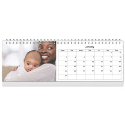 10" x 4" Desktop Calendar (Photographic Prints) with Full Photo Grid View design